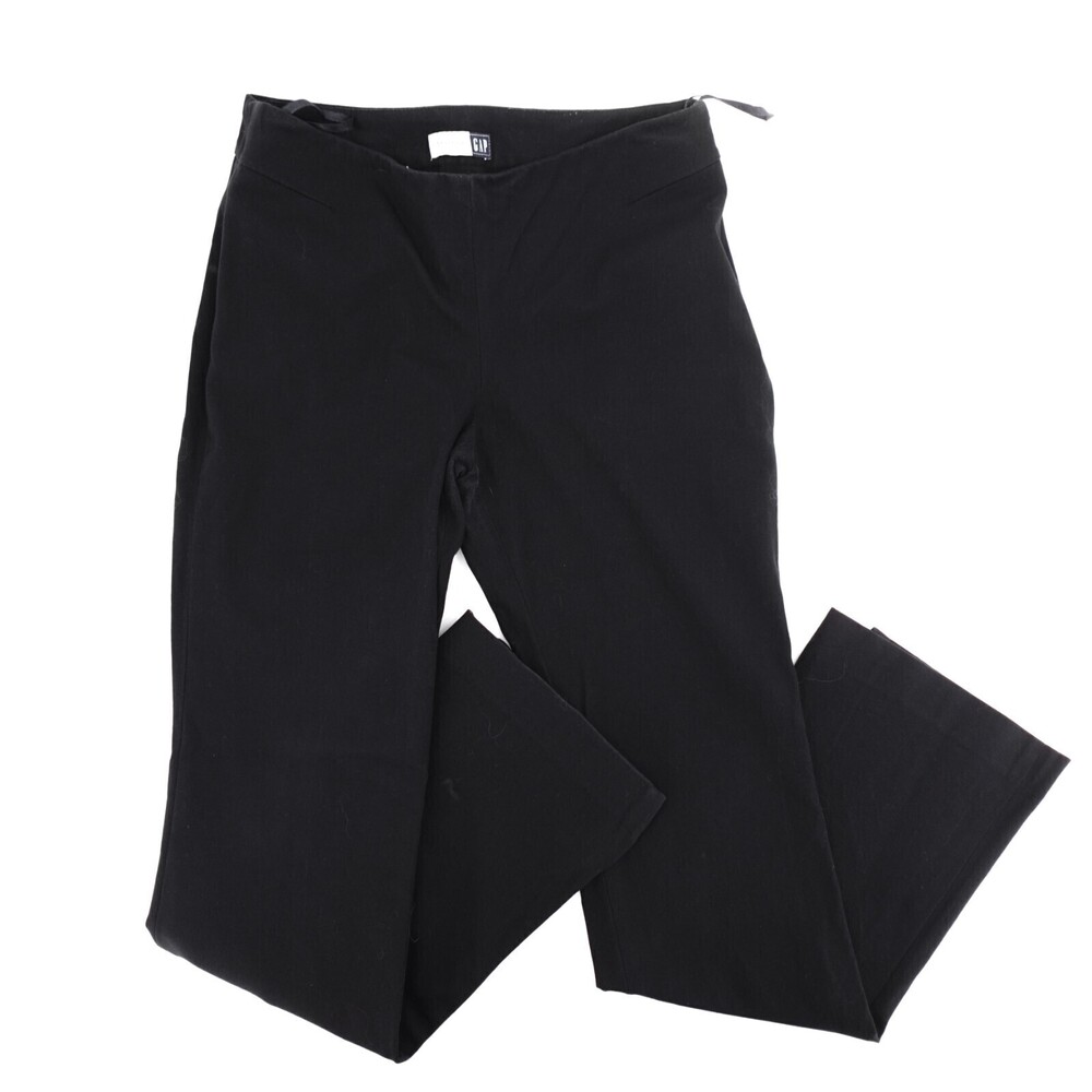 GAP Pants Womens 4 Black Flare Leg Stretch Mid Rise Classic Chino Khaki